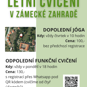 Letní cvičení v zámecké zahradě