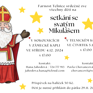 plakátek Mikuláš Farnost Telnice 