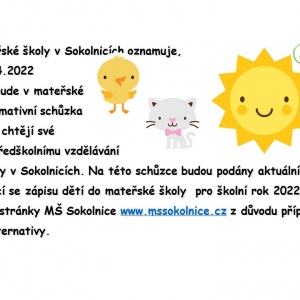 Pozvánka - informační schůzka před zápisem 