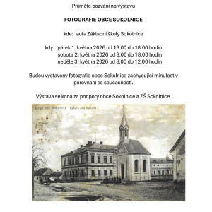 Pozvánka na výstavu - fotografie obce Sokolnice