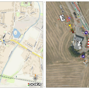Výstavba památníku na okružní křižovatce u benzínové čerpací stanice